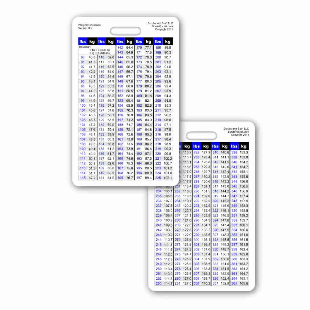 Weight Charts Kg