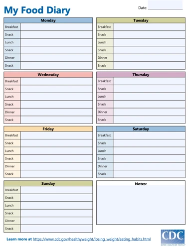 Types Of Food Diaries